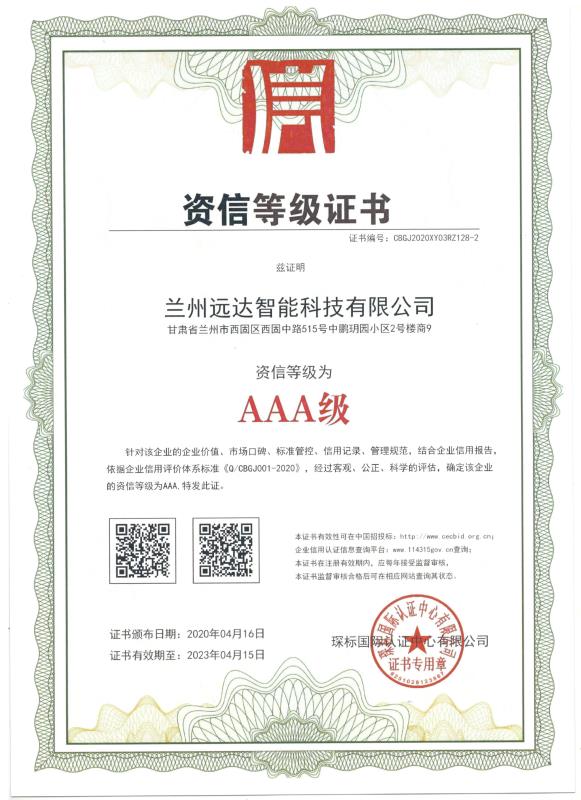 资信等级证书